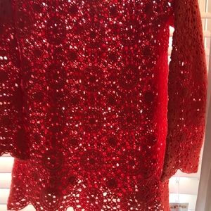 TOGETHER crochet sweater; scalloped bottom of sweater